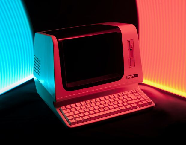 A retro-looking computer