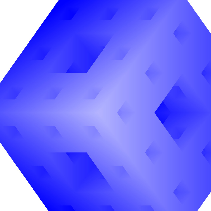 A blue cubic sponge